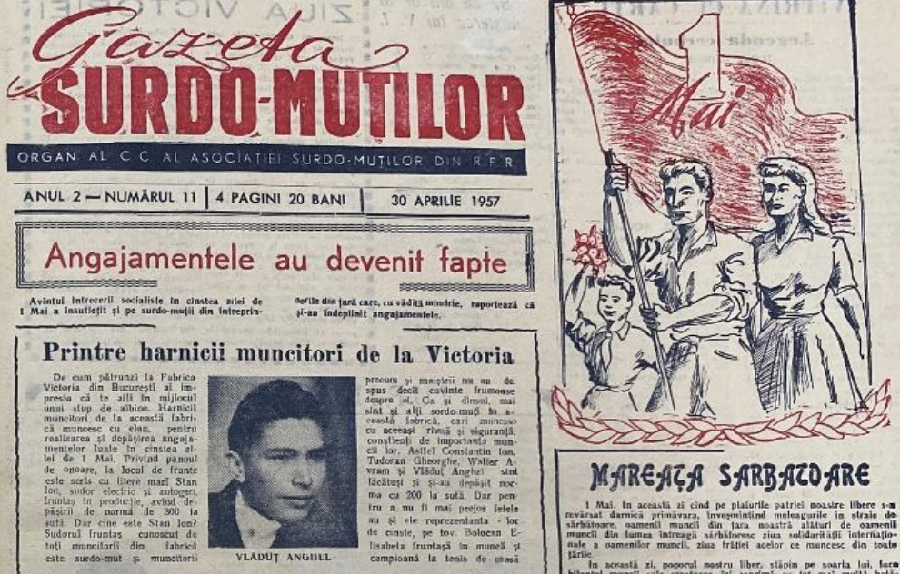 Title pages of the “Deaf-Mutes’ Journal” (Gazeta Surdo-Muților) and “Our Life” (Viața Noastră).